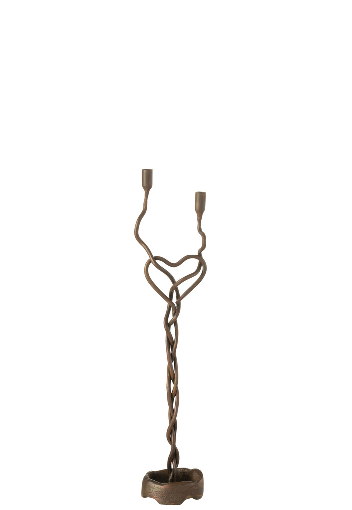 J-LINE KANDELAAR HOUDERIN IJZER ZWART/GOUD