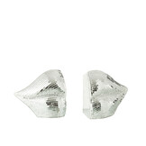 J-LINE SET VAN 2 BOEKSTEUNEN LIPS MIRROR RESIN ZILVER