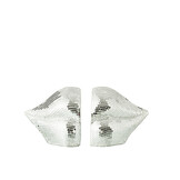 J-LINE SET VAN 2 BOEKSTEUNEN LIPS MIRROR RESIN ZILVER