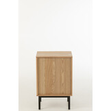 J-LINE NACHTKASTJE VIERKANT MDF/METAAL NATUREL/ZWART