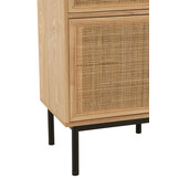 J-LINE NACHTKASTJE VIERKANT MDF/METAAL NATUREL/ZWART