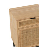 J-LINE NACHTKASTJE VIERKANT MDF/METAAL NATUREL/ZWART