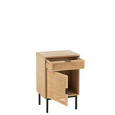 J-LINE NACHTKASTJE VIERKANT MDF/METAAL NATUREL/ZWART