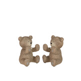 J-LINE BOEKSTEUN TEDDY POLY LICHTBRUIN – SET VAN 2