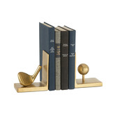 J-LINE SET OF TWEE BOOKEND WAVE – ALUMINIUM GOUD
