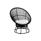 J-LINE SOFA + KUSSENS ZAYO TURN – METAAL/RIET – ZWART – 92 CM