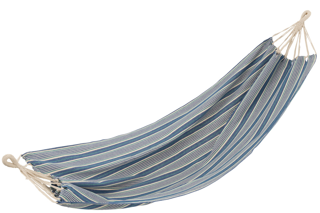 J-LINE HANGMAT STREPEN – KATOEN/POLYESTER BLAUW/WIT
