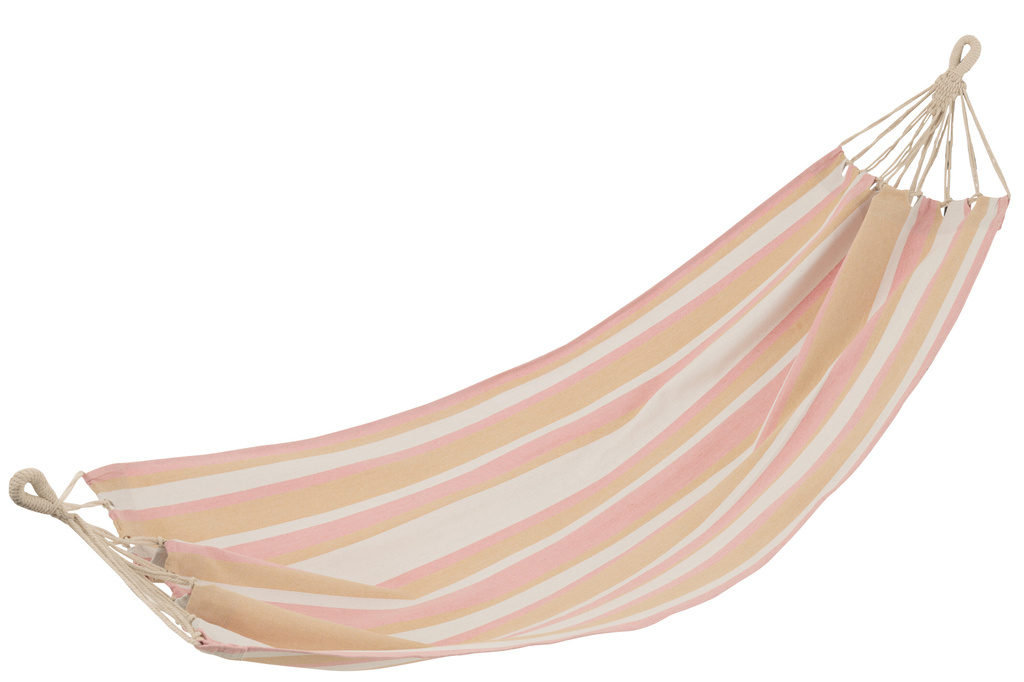 J-LINE HANGMAT STREPEN – KATOEN/POLYESTER WIT/BEIGE/ROZE