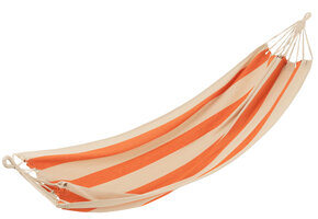 J-LINE HANGMAT GROTE STREPEN – KATOEN/POLYESTER ORANJE/ECRU