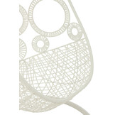 J-LINE HANGSTOEL + KUSSENS BULA METAAL/RIET WIT