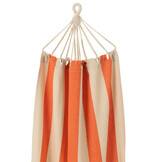 J-LINE HANGMAT GROTE STREPEN – KATOEN/POLYESTER ORANJE/ECRU