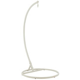 J-LINE HANGSTOEL + KUSSENS BULA METAAL/RIET WIT