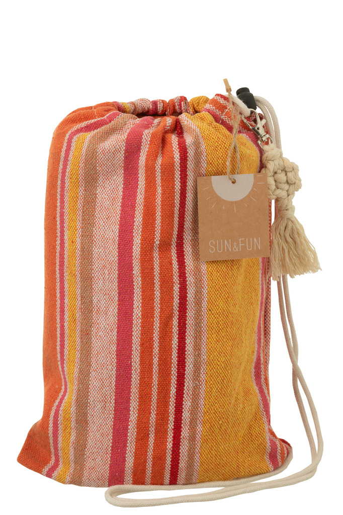 J-LINE HANGMAT STREPEN – KATOEN/POLYESTER ORANJE/MIX