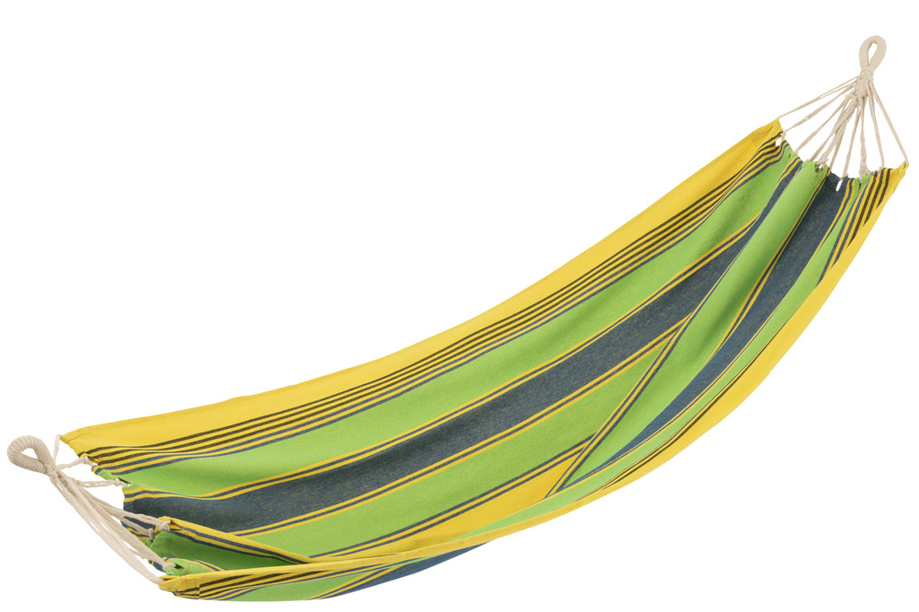 J-LINE HANGMAT STREPEN – KATOEN/POLYESTER GROEN/GEEL/BLAUW