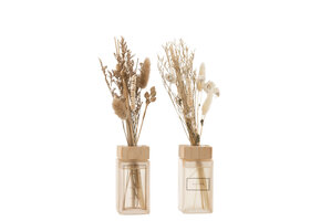 J-LINE GEURIGE OLIE + BLOEMENTAKKEN NATURAL SET VAN 2