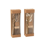 J-LINE GEURIGE OLIE + BLOEMENTAKKEN NATURAL SET VAN 2