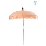 J-LINE PARASOL MET KWASTJES EN SCHELPEN – PERZIK/HOUT DONKERBRUIN LARGE