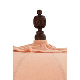 J-LINE PARASOL MET KWASTJES EN SCHELPEN – PERZIK/HOUT DONKERBRUIN LARGE