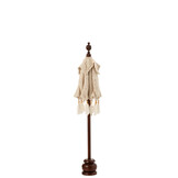 J-LINE SUNSHADE+BASE TASSELS/SHELLS BEIGE WOOD DARK BROWN SMALL