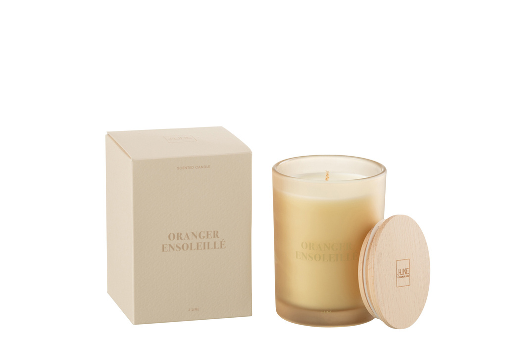 J-Line  Scented Candle Accords Essentiels Oranger Ensoleillé-38H