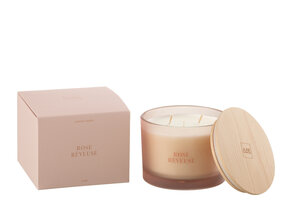 J-Line Scented Candle Accords Essentiels Rose Rêveuse - 28H: