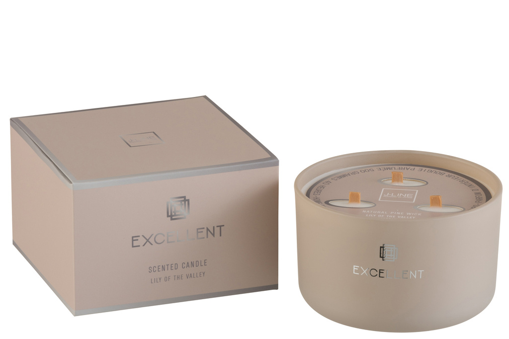 J-Line Geurkaars Excellent Glas Beige Large-40U