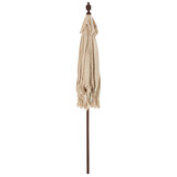 J-LINE PARASOL MET KWASTJES EN SCHELPEN – BEIGE/HOUT DONKERBRUIN LARGE