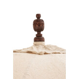 J-LINE PARASOL MET KWASTJES EN SCHELPEN – BEIGE/HOUT DONKERBRUIN LARGE