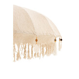 J-LINE PARASOL MET KWASTJES EN SCHELPEN – BEIGE/HOUT DONKERBRUIN LARGE