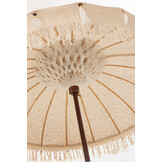 J-LINE PARASOL MET KWASTJES EN SCHELPEN – BEIGE/HOUT DONKERBRUIN LARGE