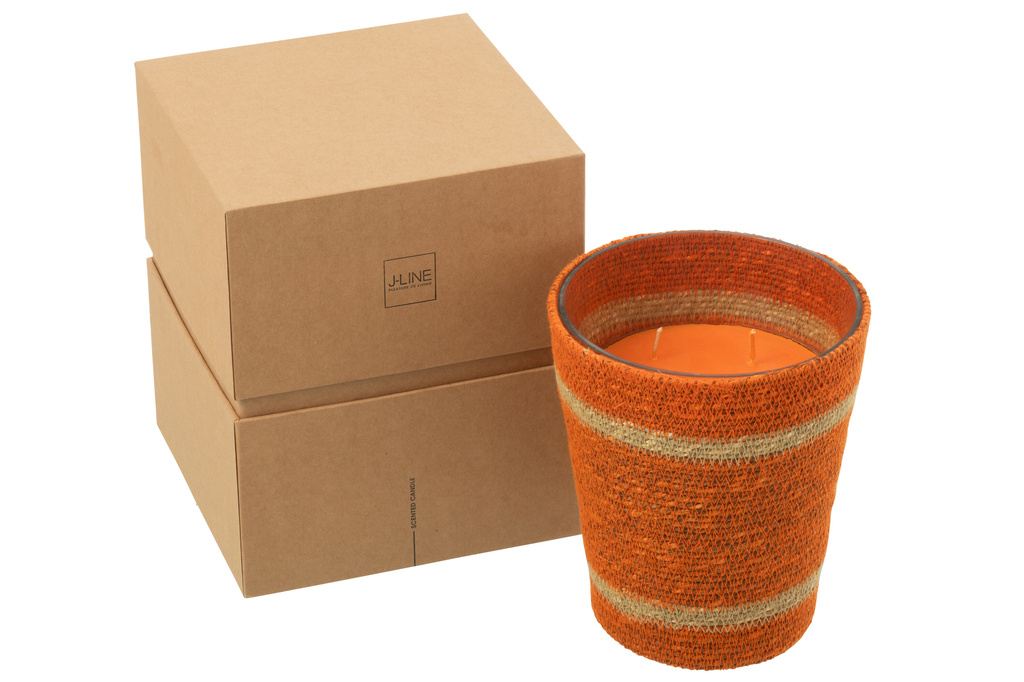 J-LINE GEURKAARS BASKET WAX – ORANJE LARGE 75H