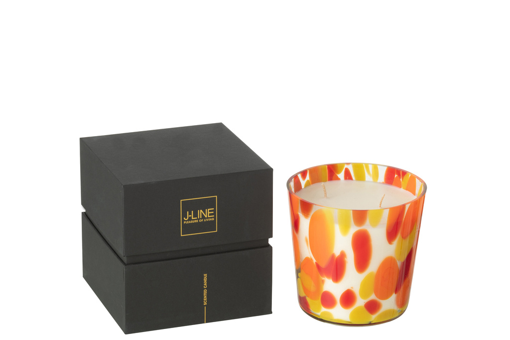 J-LINE SCENTED CANDLE NOA RED/YELLOW SMALL – 50 HOURS