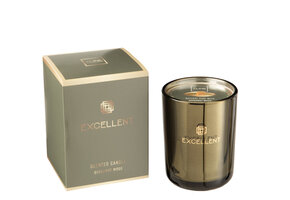 J-LINE SCENTED CANDLE EXCELLENT BERGAMOT WOOD GROEN SMALL - 50U
