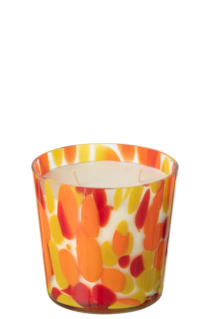 J-LINE SCENTED CANDLE NOA RED/YELLOW SMALL – 50 HOURS