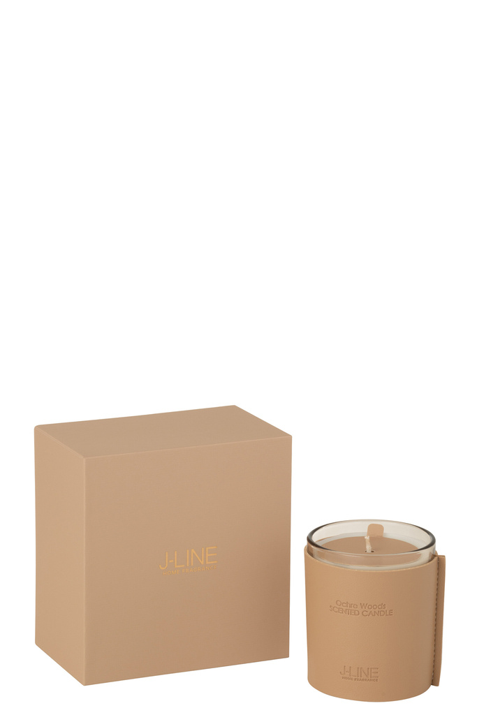 J-LINE SCENTED CANDLE LEATHER BROWN – 40 HOURS