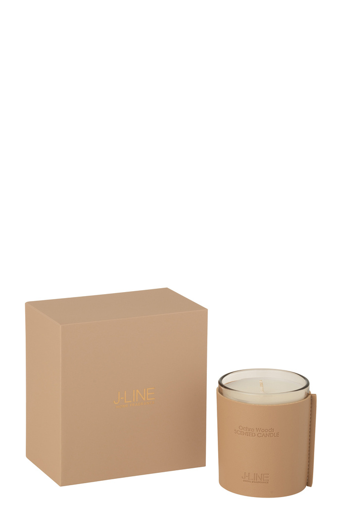 J-LINE SCENTED CANDLE LEATHER BROWN – 40 HOURS