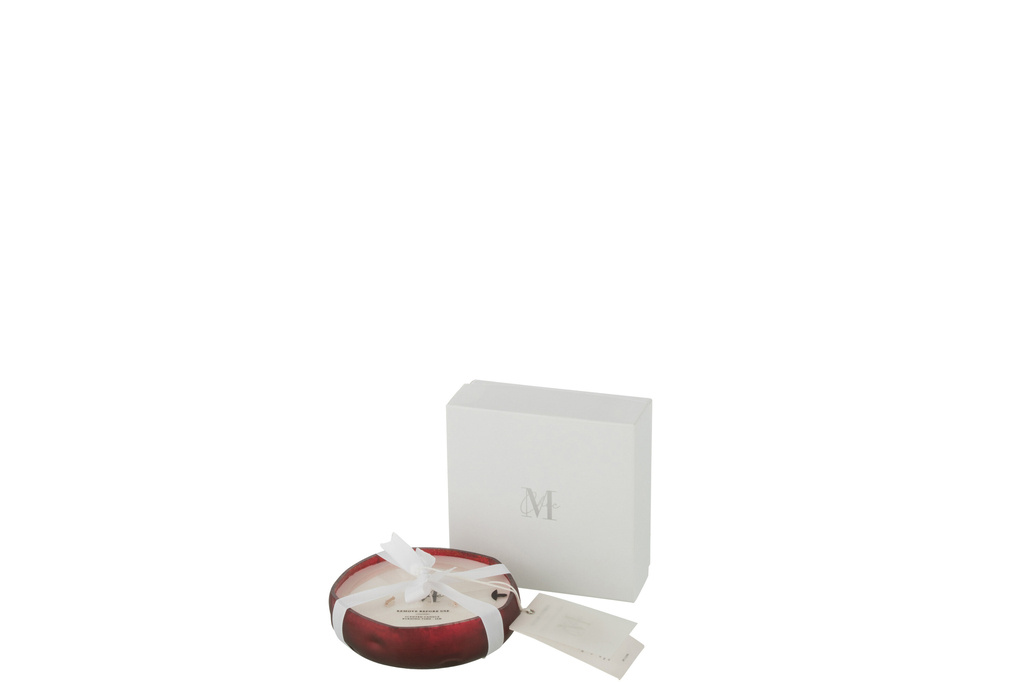 J-LINE SCENTED CANDLE LIVIA GLASS RED SMALL - 15 HOURS