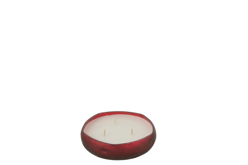 J-LINE SCENTED CANDLE LIVIA GLASS RED SMALL - 15 HOURS