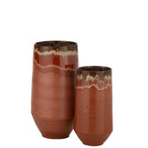 J-LINE VAZE ALINE LONG – KERAMIEK ROOD LARGE