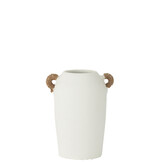 J-LINE VAZE IBIZA MET 2 HANDVATTEN – CLAY/JUTE WIT/NATUREL LARGE