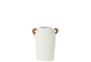 J-LINE VAZE IBIZA MET 2 HANDVATTEN – CLAY/JUTE WIT/NATUREL LARGE