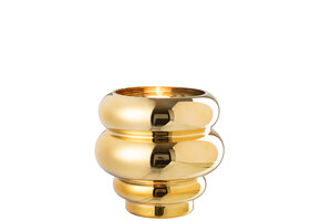 J-LINE THEELICHTHOUDER/VAAS CLÉA – GLAS GOUD