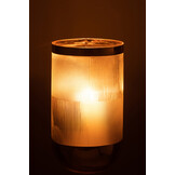 J-LINE VAZE CILINDERVORM PATROON – GLAS TRANSPARANT/GOUD GROOT