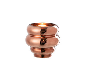 J-LINE THEELICHTHOUDER/VAAS CLÉA – GLAS BRUIN