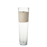 J-LINE VAZE DELPH – GLAS TRANSPARANT/BEIGE GROOT