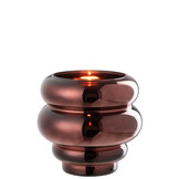 J-LINE THEELICHTHOUDER/VAAS CLÉA – GLAS PLUM