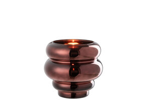 J-LINE THEELICHTHOUDER/VAAS CLÉA – GLAS PLUM