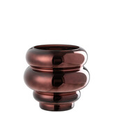 J-LINE THEELICHTHOUDER/VAAS CLÉA – GLAS PLUM