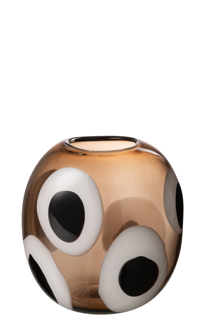 J-LINE VAZE IZZY – GLAS WIT/BRUIN KLEIN