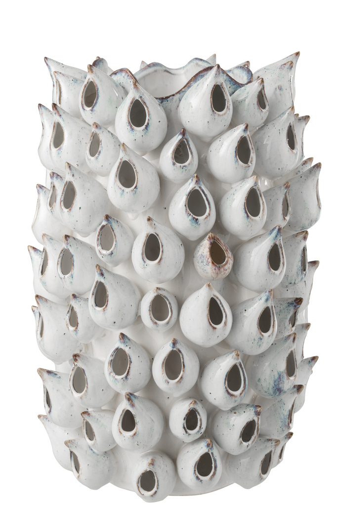 J-LINE VAAS ANEMONE HOOG AARDEWERK BLAUW LARGE